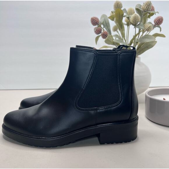 Everlane The Modern Utility Chelsea Boot Leather Block Heel Black Women 7.5 NWOB - Picture 3 of 10